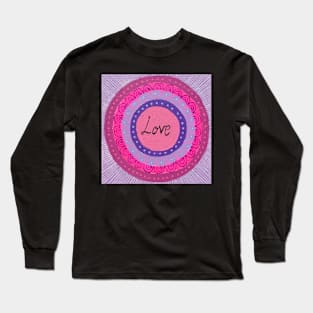 Pink Love Mandala Long Sleeve T-Shirt